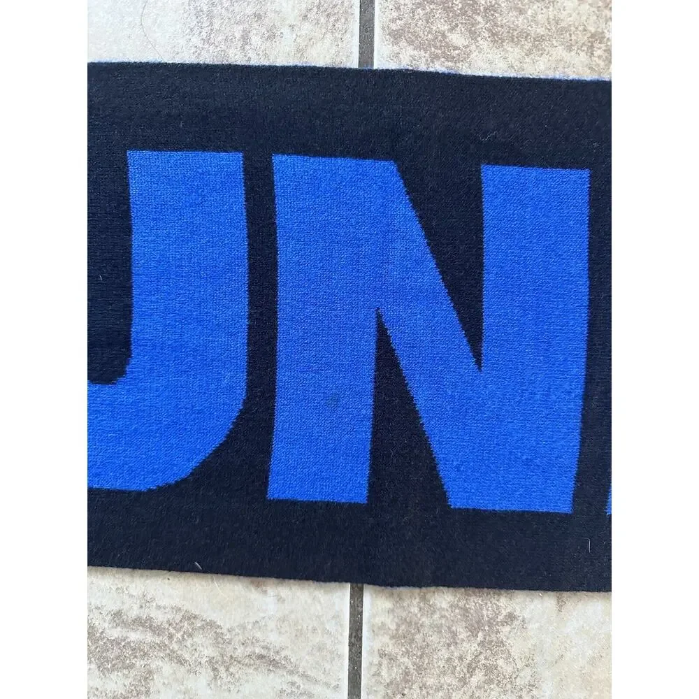 The Hundreds Blue‎ Black Tassel Scarf Logo One Size Reversible